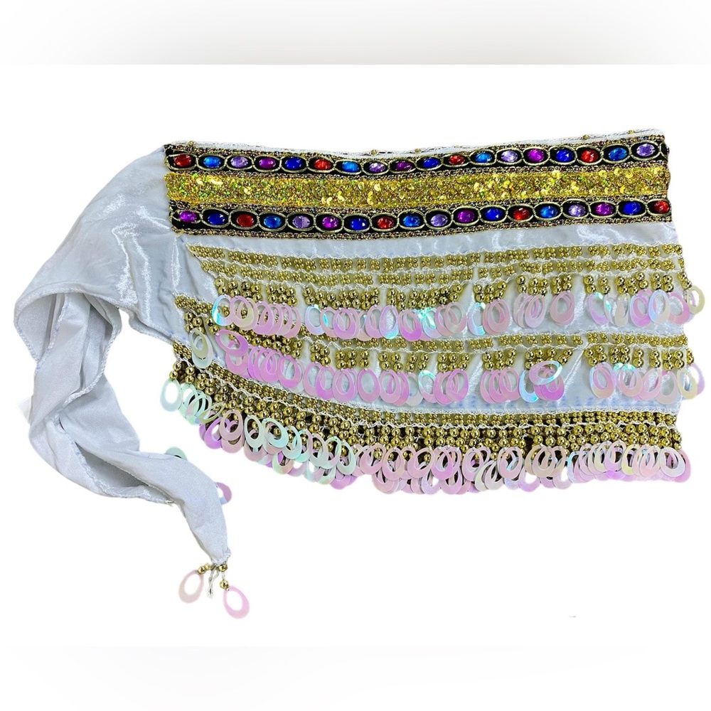 Belly dance beaded wrap skirt